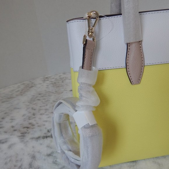 Kate Spade Eva Medium Leather Satchel Yellow NWT - Picture 8 of 11